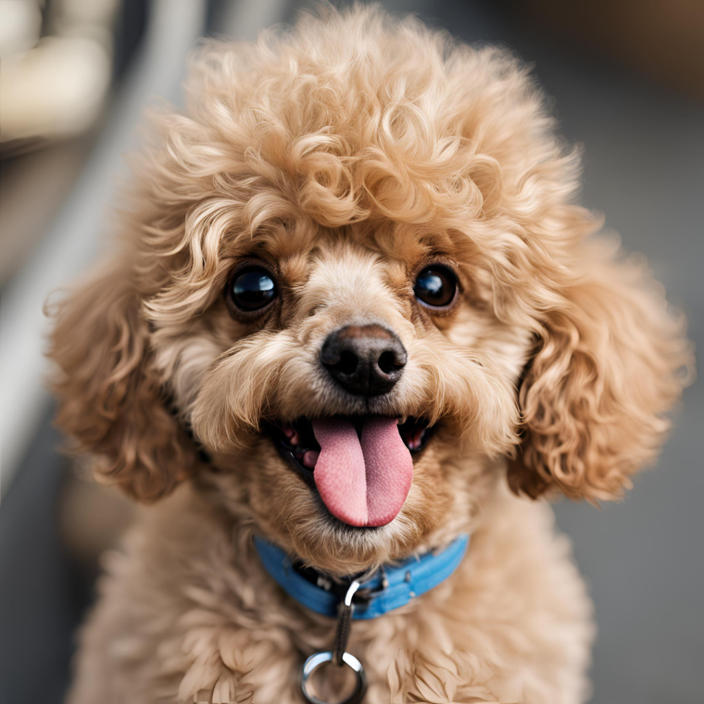 poodle-toy poodle toy marrom com a língua de fora